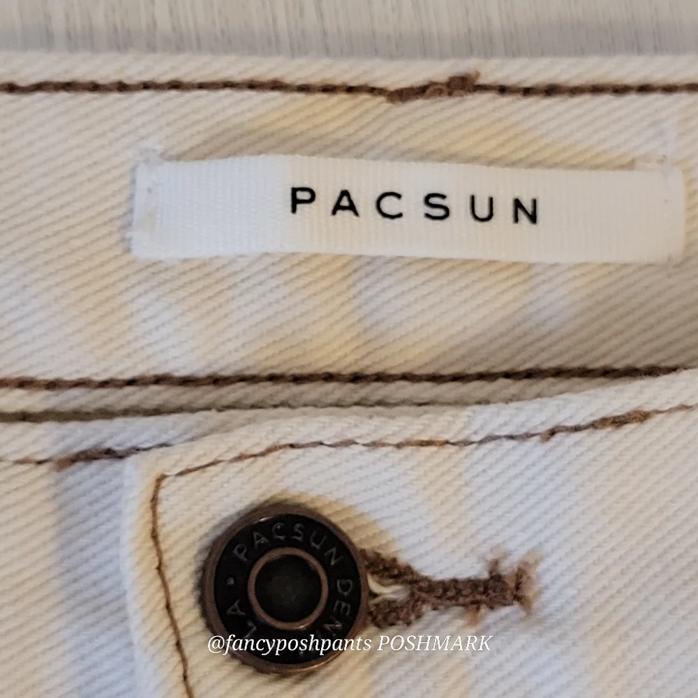 PACSUN carpenter pants size approx 29 color bone contrast thread detail - Picture 4 of 15